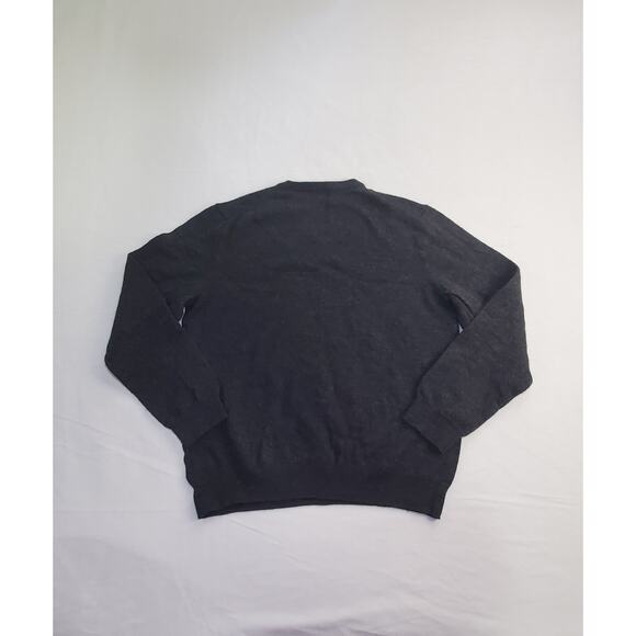CALVIN KLEIN Sz M 100% Extra Fine Merino Wool Black V-neck Women's Sweater Ca2 - Picture 6 of 6